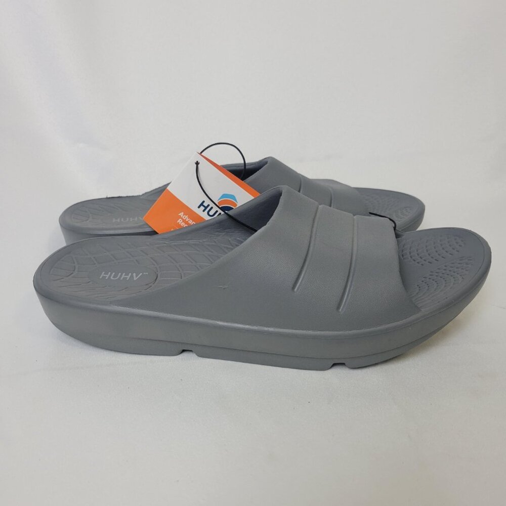 HUHV Slide Recovery Sandals Slides Men 10 EU 43 Slate Grey Running Workout NEW